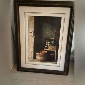 Vintage A. Sehring fr My Garden Lithograph Apple Basket Farmhouse (no glass)